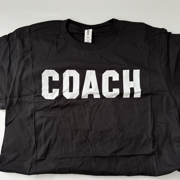 Tultex Other - Tultex Coach Graphic T Shirt Black‎ Short Sleeve Crew Neck Size Medium